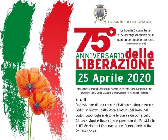 25 Aprile: 75° Anniversario della Liberazione